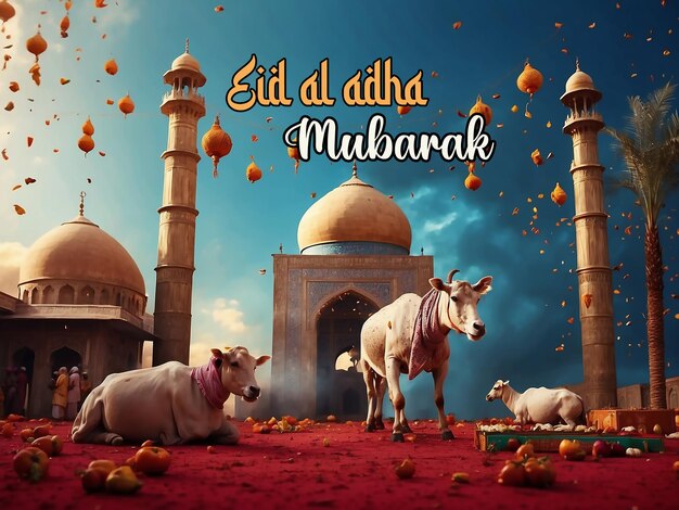 El festival musulmán de eid al-adha bakrid de fondo