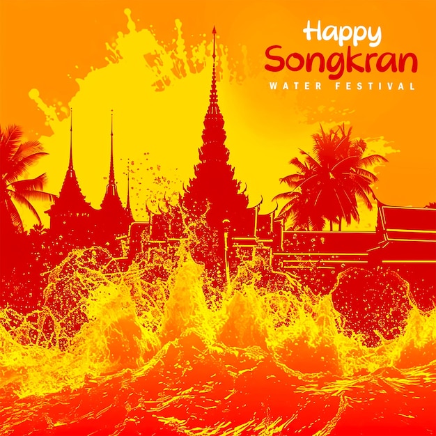 El festival de songkran en tailandia es un estandarte de las redes sociales que salpica agua.