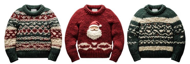 PSD festive christmas sweaters with intricate patterns and holiday cheer