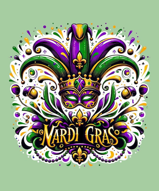 PSD festive mardi gras crown amp máscara elegância