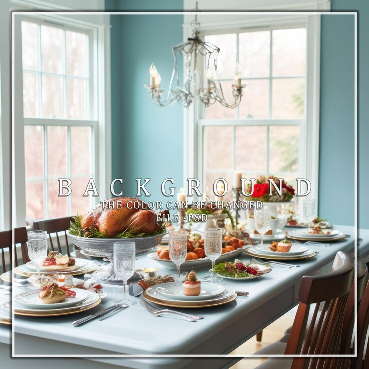 PSD a festive thanksgiving table setting
