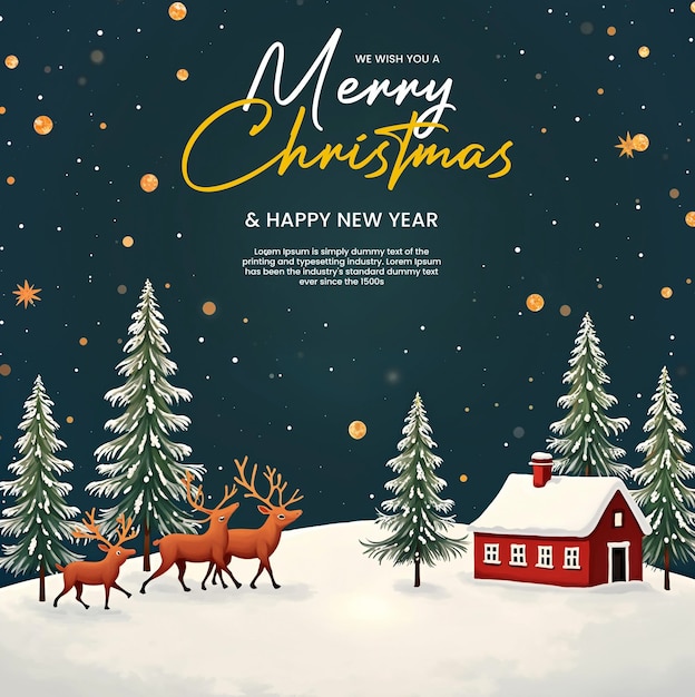 Festliche Weihnachts- und Neujahrsfeiertage Vektor-Poster-Banner-Design herunterladen