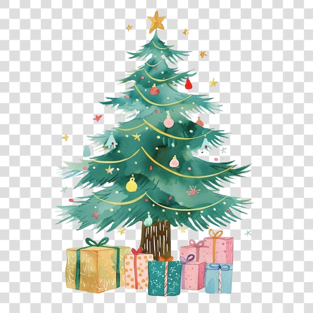 Festliche Weihnachtsbaumillustration von PNG