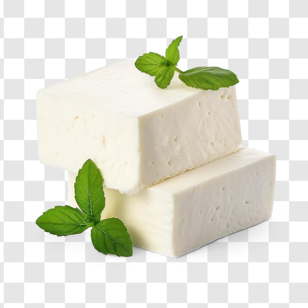 Feta queso tofu bloque de transparencia de fondo psd