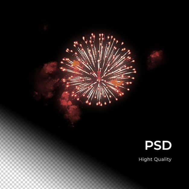 PSD fête de célébration des feux d'artifice bonne année png psd transfarent