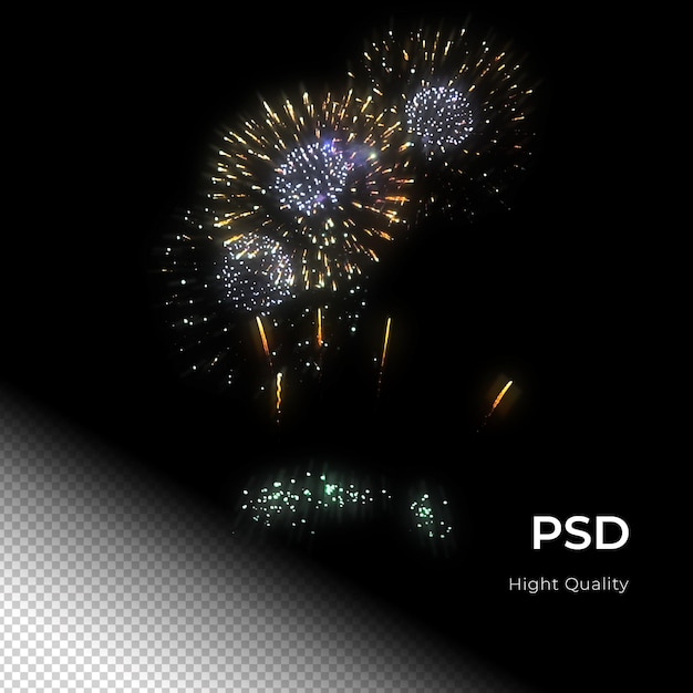 Fête de célébration des feux d'artifice bonne année PNG PSD Transfarent