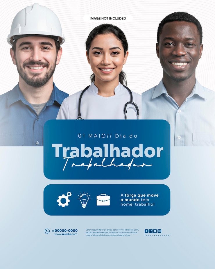 PSD la fête du travail du 1er mai est éditable sur les médias sociaux dia do trabalho trabalhador 01 de maio modèle