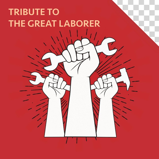 la fête du travail simple contient des outils de travail
