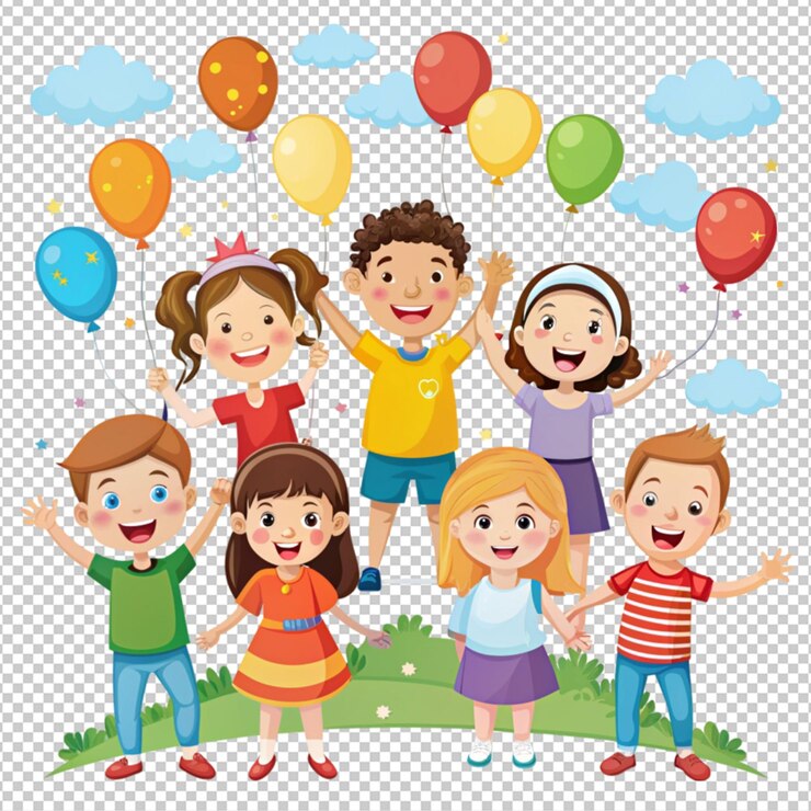 PSD la fête des enfants du 1er juin sur un fond transparent