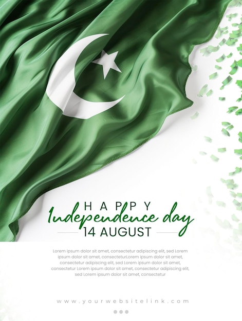 Fête De L'indépendance Du Pakistan 14 Août Modèle De Publication Sur Les Réseaux Sociaux