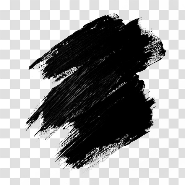 Fett schwarzes Pinselstreichmuster PNG durchsichtiges künstlerisches Design Stock Photo