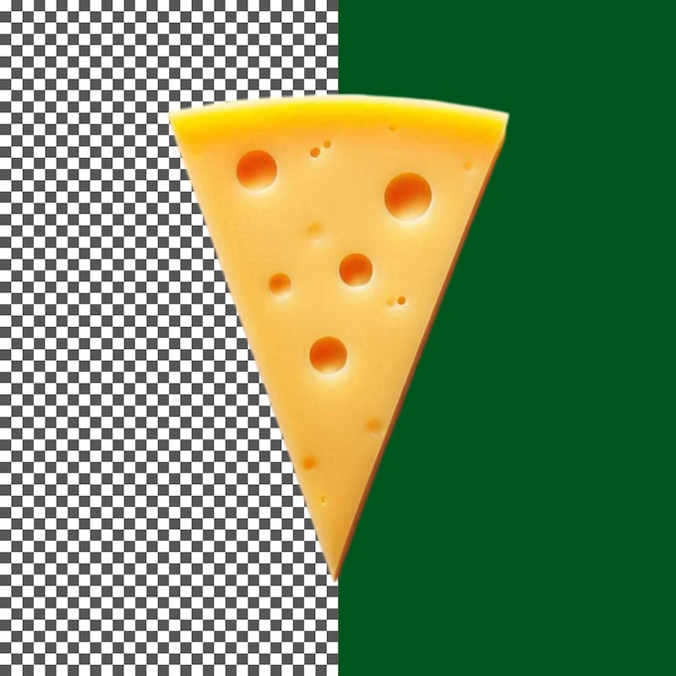 PSD fetta di formaggio con fori per alimenti illustrazioni su sfondo trasparente png psd