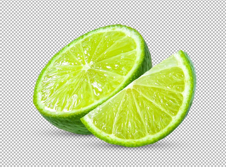 PSD fetta di lime isolata sullo sfondo dello strato alfa