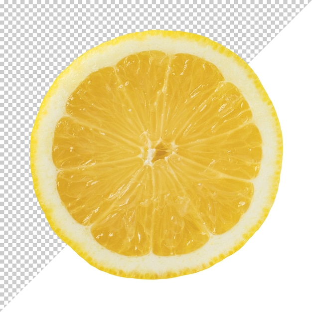 fetta di limone maturo agrumi su uno sfondo trasparente