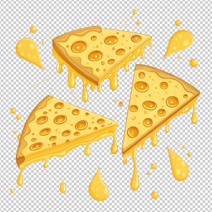 PSD fetta di pizza calda con funghi con stretching cheese pizzeria illustrazione isolata