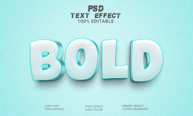 Fette 3D-PSD-Datei mit bearbeitbarem Texteffektstil