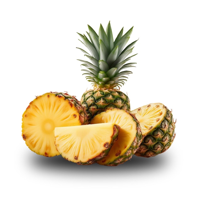 fette di ananas fresche isolate su sfondo bianco