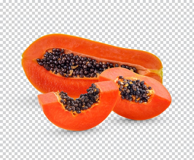 Fette di papaya matura isolate