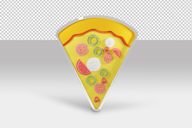 Fette di pizza dal design piatto e abbinate allo stile 3d