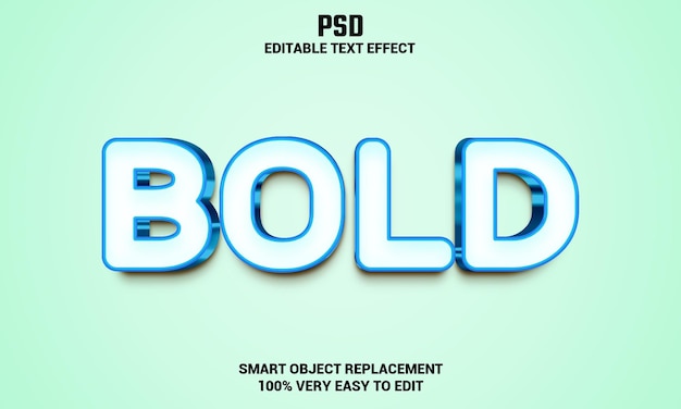 Fetter bearbeitbarer 3D-Texteffekt mit Hintergrund Premium Psd