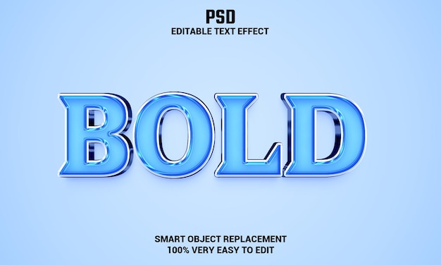 Fetter bearbeitbarer 3D-Texteffekt mit Hintergrund Premium Psd