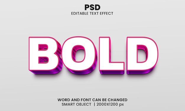 Fetter bearbeitbarer 3D-Texteffekt Premium-PSD mit Hintergrund