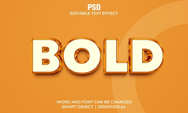 Fetter bearbeitbarer 3D-Texteffekt Premium-PSD mit Hintergrund