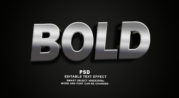 Fettgedruckte, bearbeitbare 3D-Texteffekt-Photoshop-PSD-Vorlage