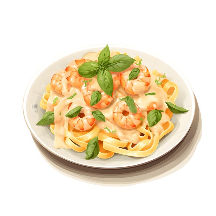 PSD fettuccine de camarón con crema