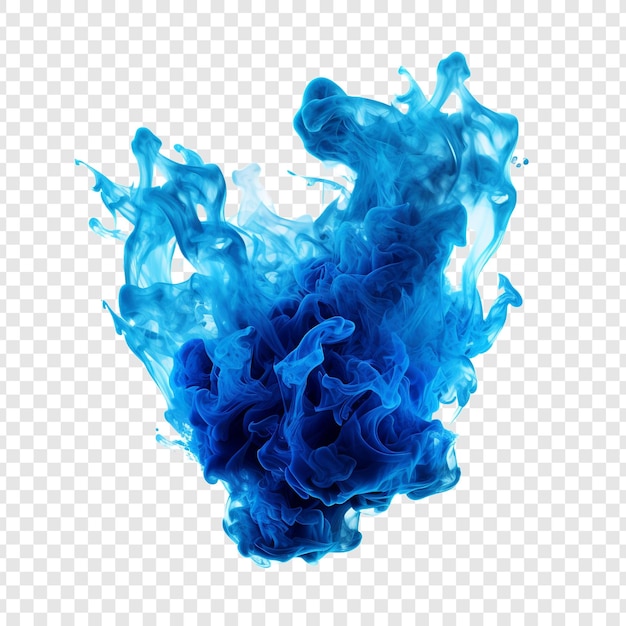 Feu bleu isolé sur fond transparent