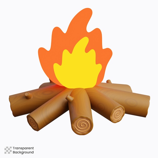 Feu de camp de dessins animés en 3D