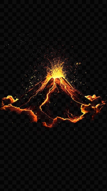 PSD un feu avec une montagne en flammes en arrière-plan
