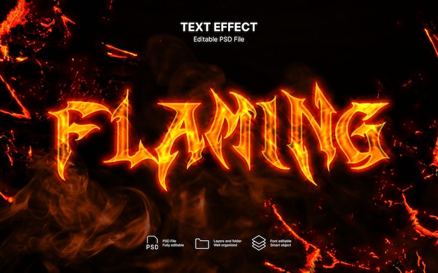 PSD feuer-text-effekt