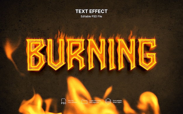 PSD feuer-text-effekt