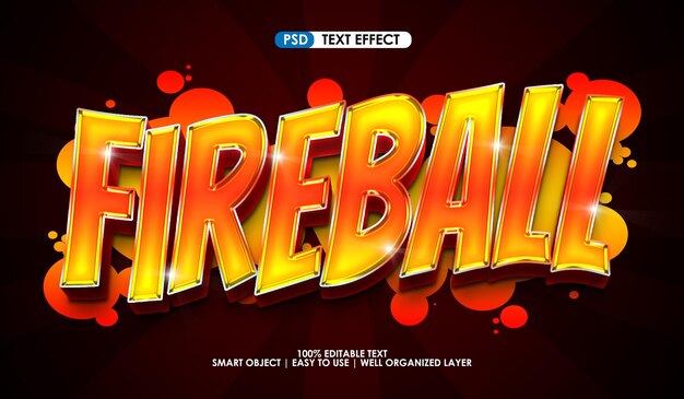 Feuerball-graffiti-premium-textstil-effekt