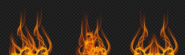 Feuerflammen auf schwarzem Hintergrund