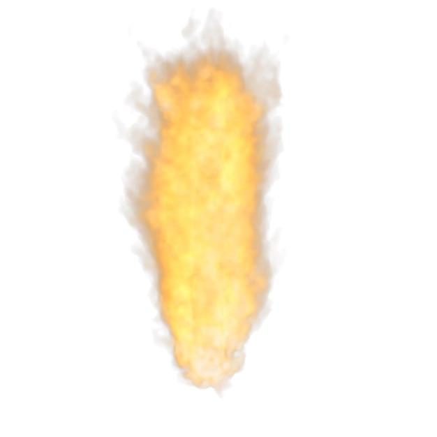 Feuerflammen isolierter weißer Hintergrund 3D-Rendering