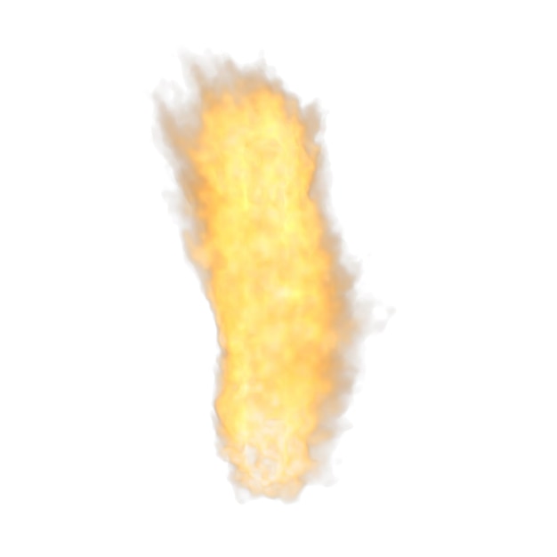 Feuerflammen isolierter weißer Hintergrund 3D-Rendering