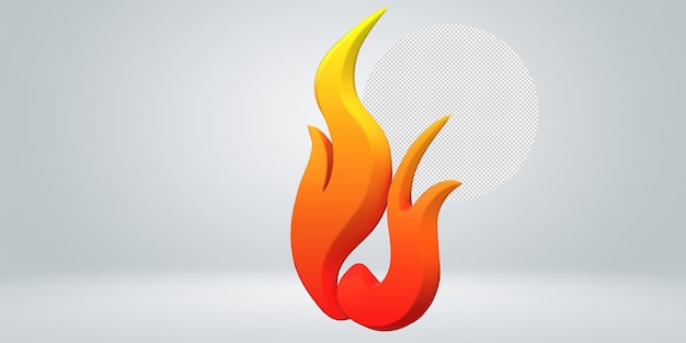Feuerflammen-Symbol auf durchsichtigem Hintergrund