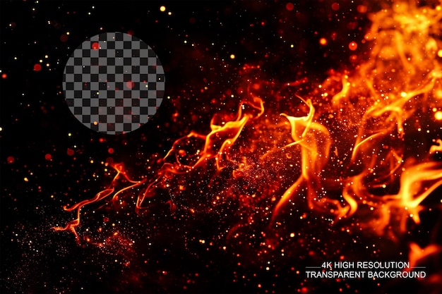 Feuerfunkenpartikel abstrakter hintergrund perfekter roter hintergrund auf durchsichtigem hintergrund