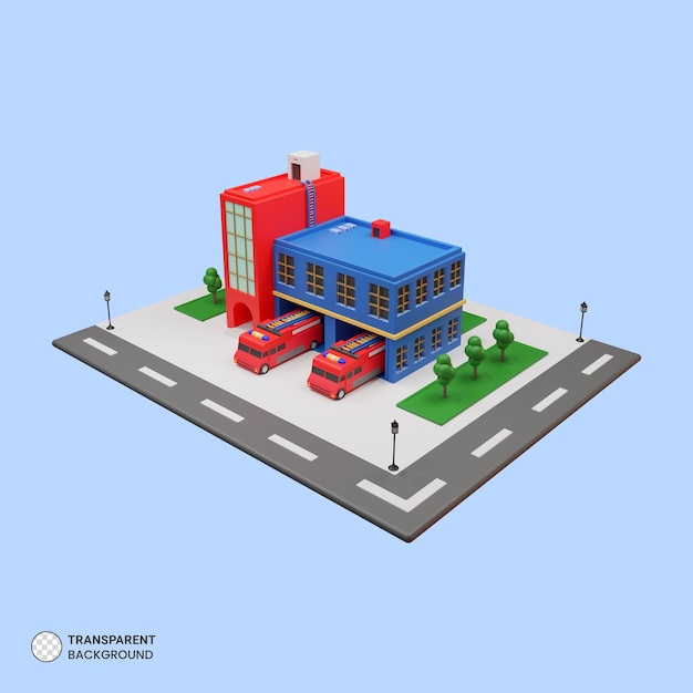 PSD feuerwache-symbol isolierte 3d-render-illustration