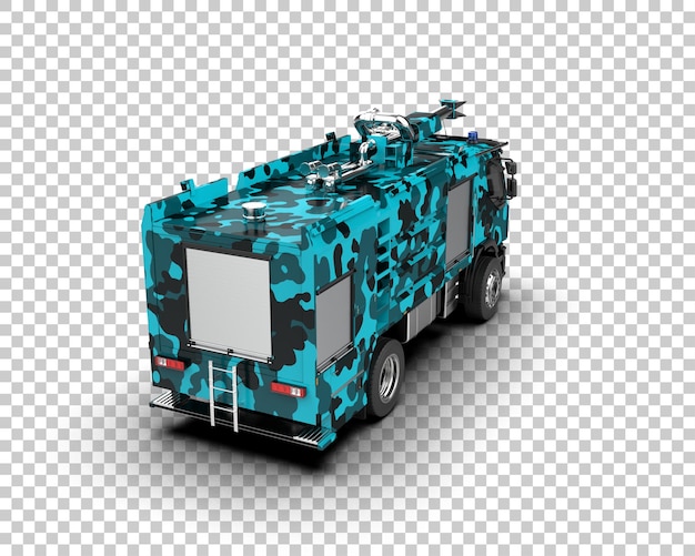 PSD feuerwehrwagen isoliert auf dem hintergrund 3d-rendering-illustration