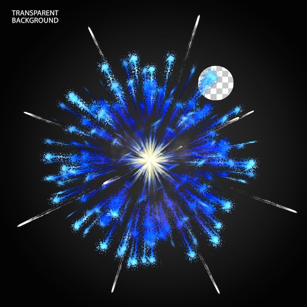 Feuerwerk explodierendes funken isolierte 3d-rendering-illustration