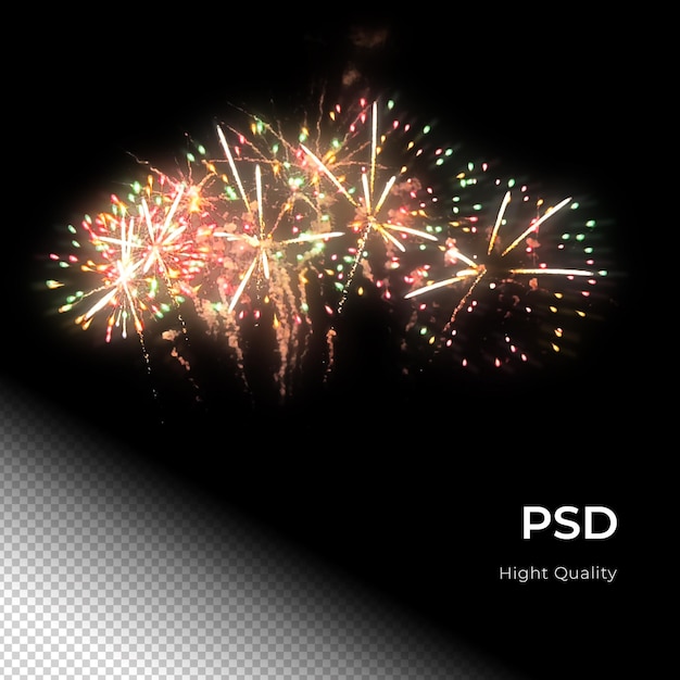 PSD feuerwerkfeier feiern frohes neues jahr png psd transfarent hintergrund