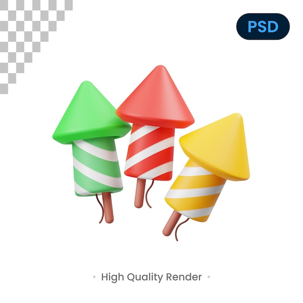 Feuerwerksrakete 3d icon premium psd