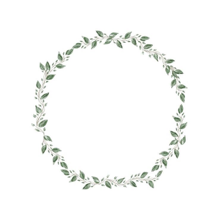 PSD feuille minimale et couronne florale pour bordure de mariage