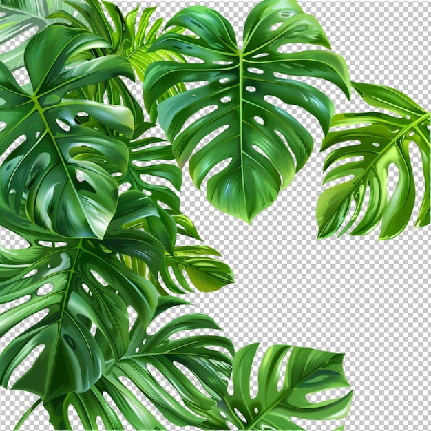 PSD feuille tropicale isolée de monstera deliciosa