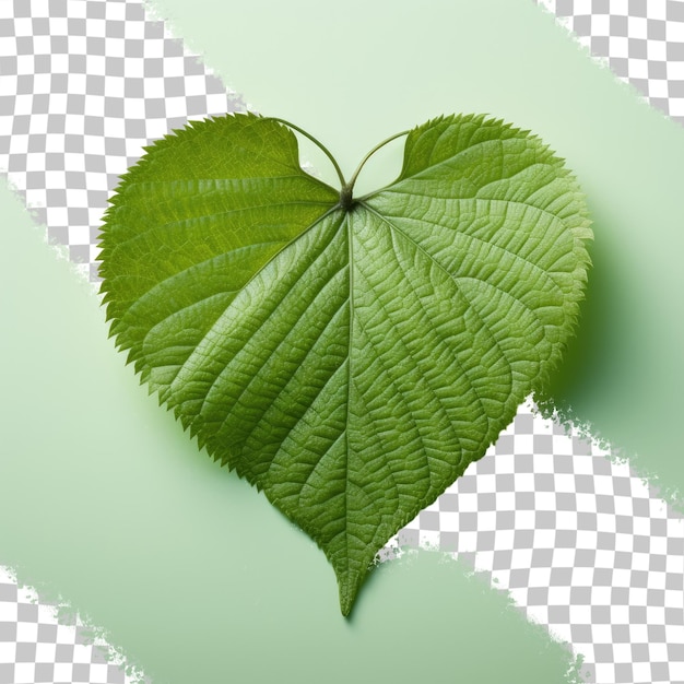 PSD feuille verte en forme de coeur d'acalypha hispida décrite et isolée sur fond transparent