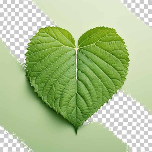 PSD feuille verte en forme de coeur d'acalypha hispida décrite et isolée sur fond transparent