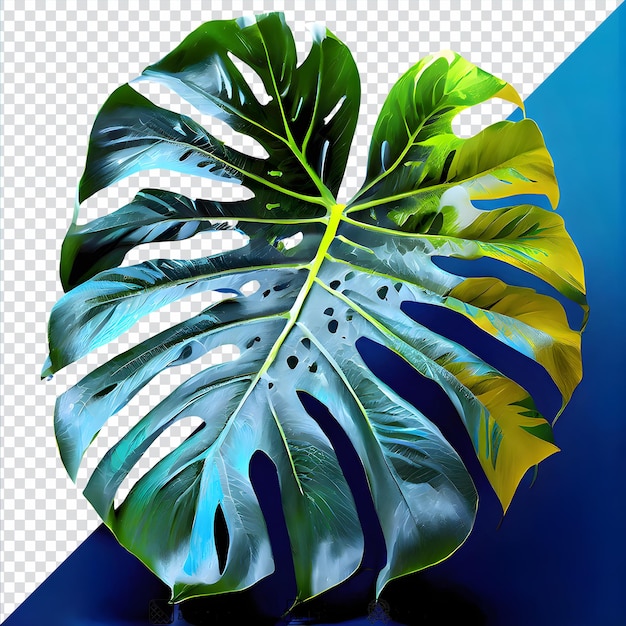 PSD les feuilles de monstera isolées sur un fond transparent